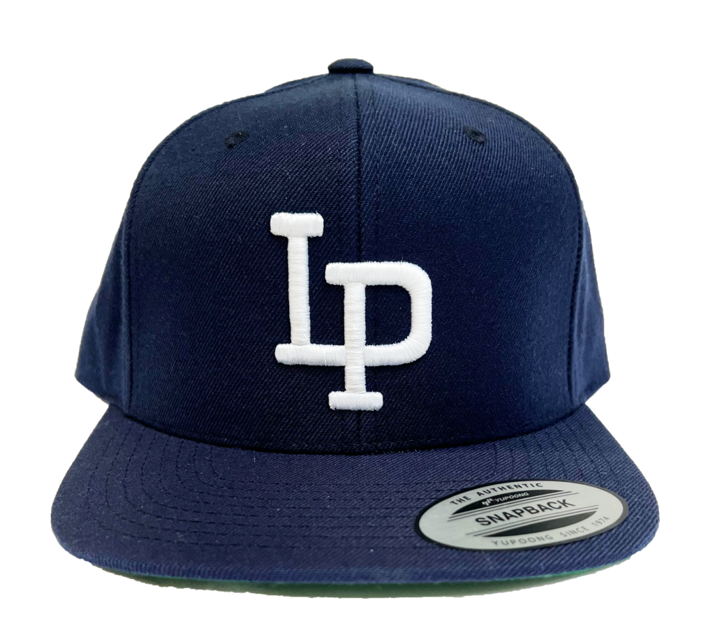 LP Navy Snapback Hat Laughing Cafe